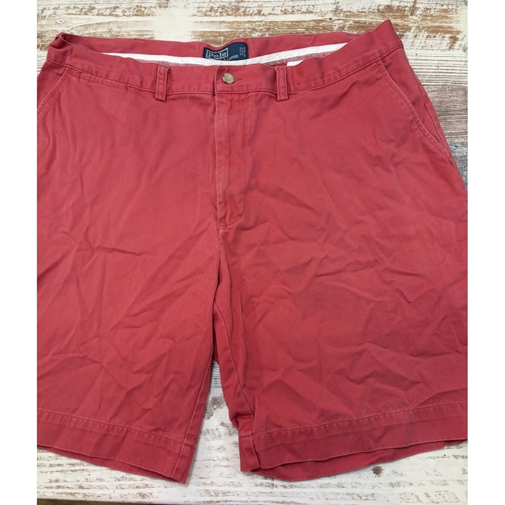 Polo Ralph Lauren Chino Shorts Mens 38 Red Cotton 10 Inseam Relaxed Fit Casual